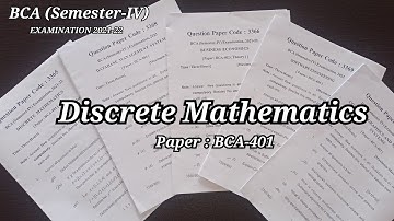 Discrete Mathematics|Semester-4|BCA|Lucknow University|Previous Year/Question Paper|2021-22