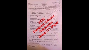 Computer Science Gujranwala Board 2nd time paer