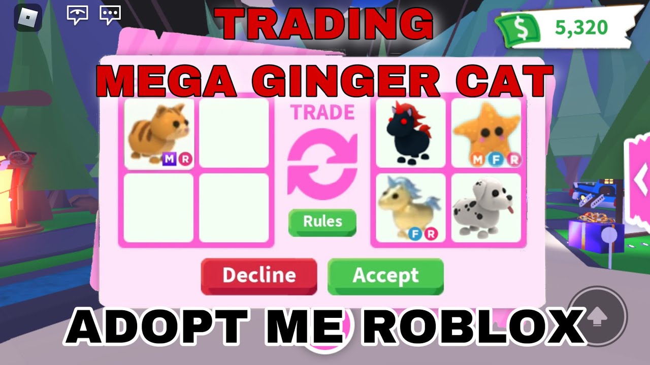 Trading Mega Ginger Cat Adopt Me Trades Adopt Me Roblox Youtube