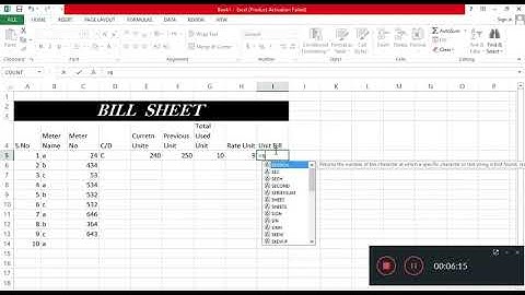 How to Create Electricity Bill sheet in ms Excel in urdu