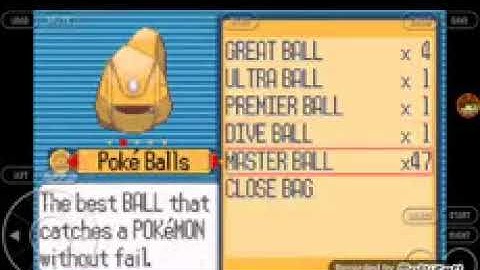 Pokemon ruby gba cheats how to get unlimited master balls, rare candys, and unlimited money   YouTub