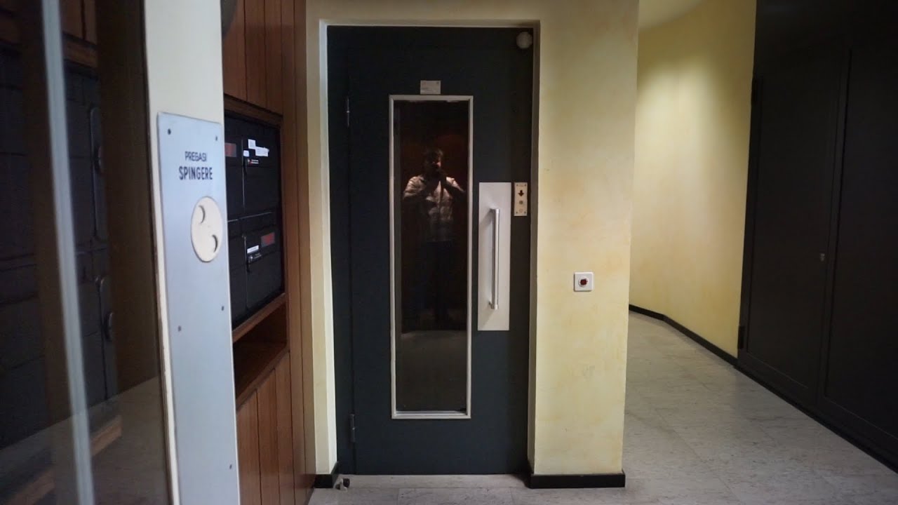 Epic Motor! Schindler traction elevators with pop-out buttons @ Via Nassa 58-60, Lugano, Switzerland