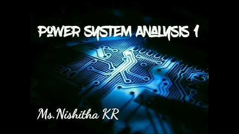 Power System Analysis 1