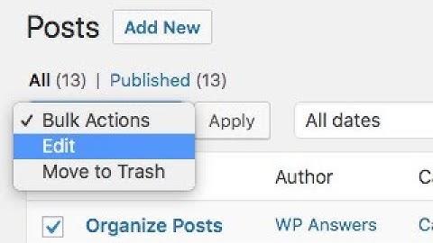 Bulk Edit WordPress Posts