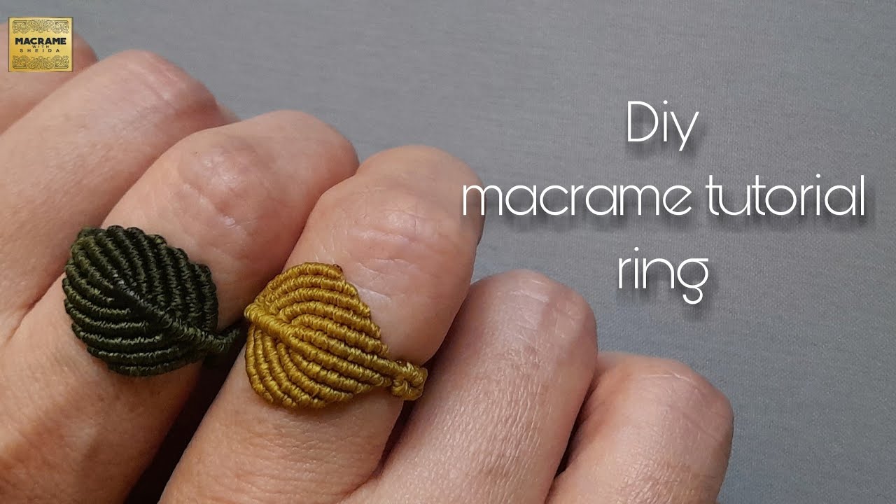 Macrame ring tutorial, simple and quick tutorial of macrame ring, leaf