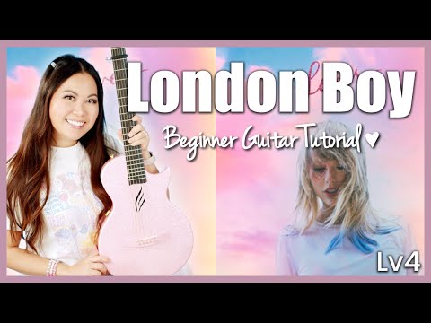 London Boy 💕 Taylor Swift 🫶 EASY Guitar Tutorial Beginner Lesson 🎸 Chords, Strumming & Print Out! 📝