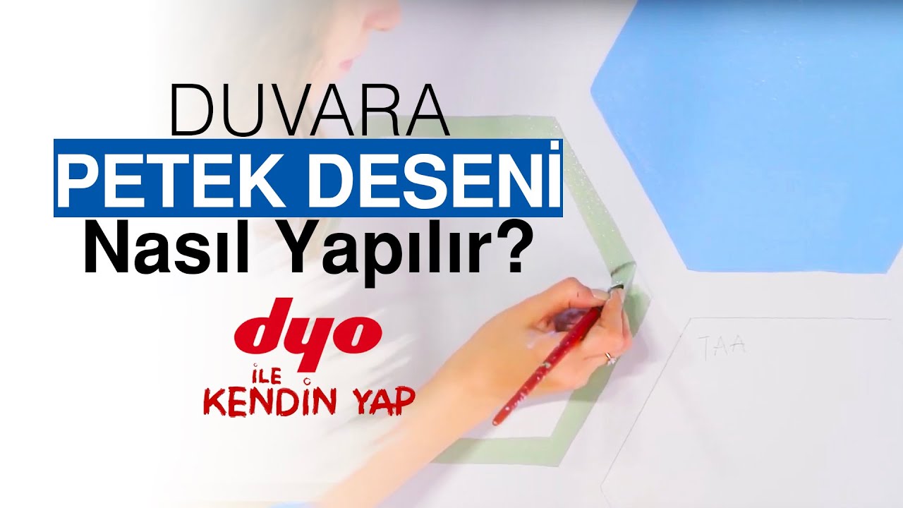 Duvar Deseni Yapma (Petek Şekli) Kendin Yap Duvar Boyama Fikirleri