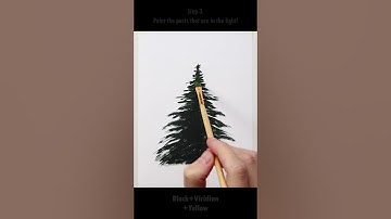 Easy Snowy Pine Tree for Beginners #easypaintingidea  #painting #acrylic #paintingforbeginners