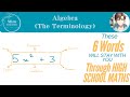 What are the Terminologies MOST USED in Algebra?