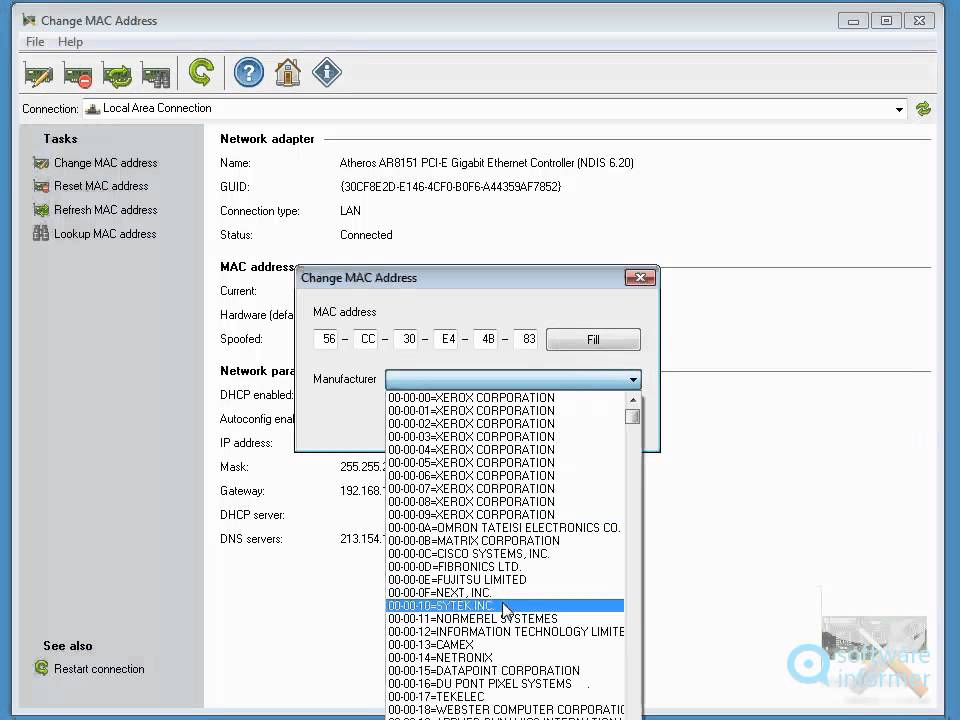 change mac address on a mac