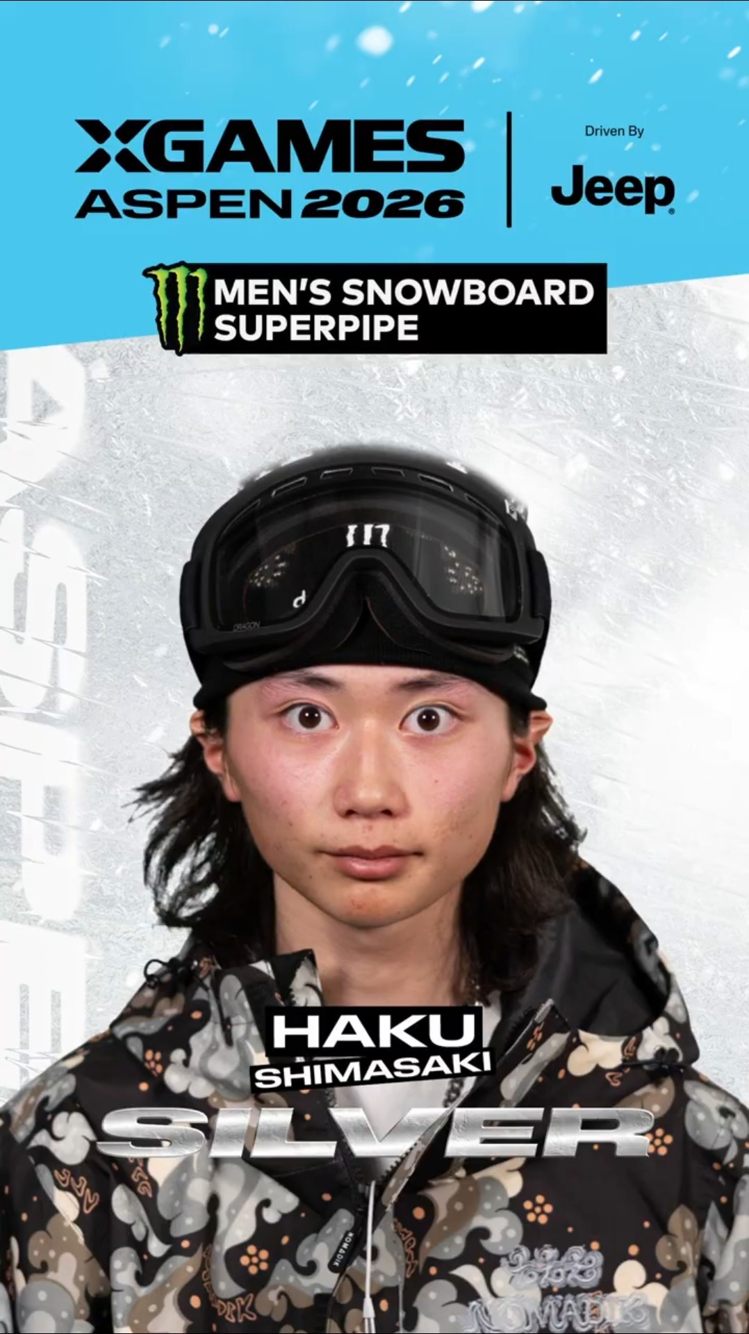 Haku Shimasaki Silver Medal run in the Monster Energy Men's