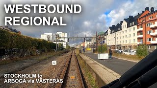 TRAIN DRIVER'S VIEW: Westbound Regional (Stockholm to Arboga via Västerås)