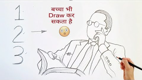 123 number turns into Dr. Ambedkar drawing // easy Ambedkar drawing