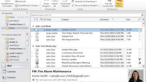 Outlook 2010   Work Offline