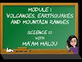 Earthquakes, Volcanoes and Mountain Ranges