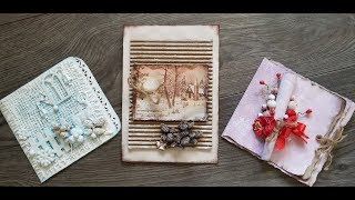 Новогодние (рождественские) открытки своими руками. DIY.  Do-it-yourself New Year (Christmas) cards.