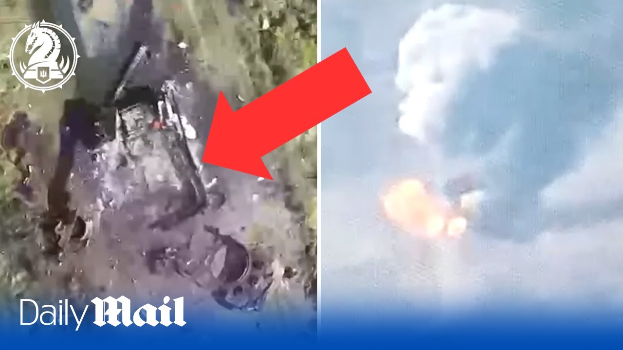 Ukraine FVP drone destroys Russian T-90 Tank near Melitopol