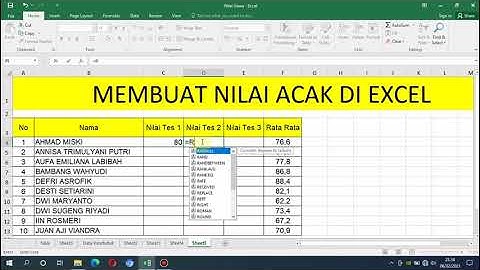 Cara mendapatkan daftar acak di excel