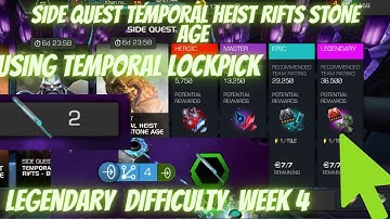 MCOC Side Quest Temporal Heist Rifts Stone Age | Legendary Difficulty Week 4 | Contest of Champion