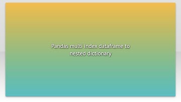 Pandas multi index dataframe to nested dictionary