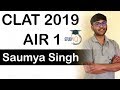 CLAT Topper interview Saumya Singh AIR 1 - How to clear CLAT exam? Strategy Books Timetable
