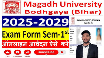 Magadh University 2025-2029 exam form,how to fill Magadh University exam form,Ba 1 sem exam form