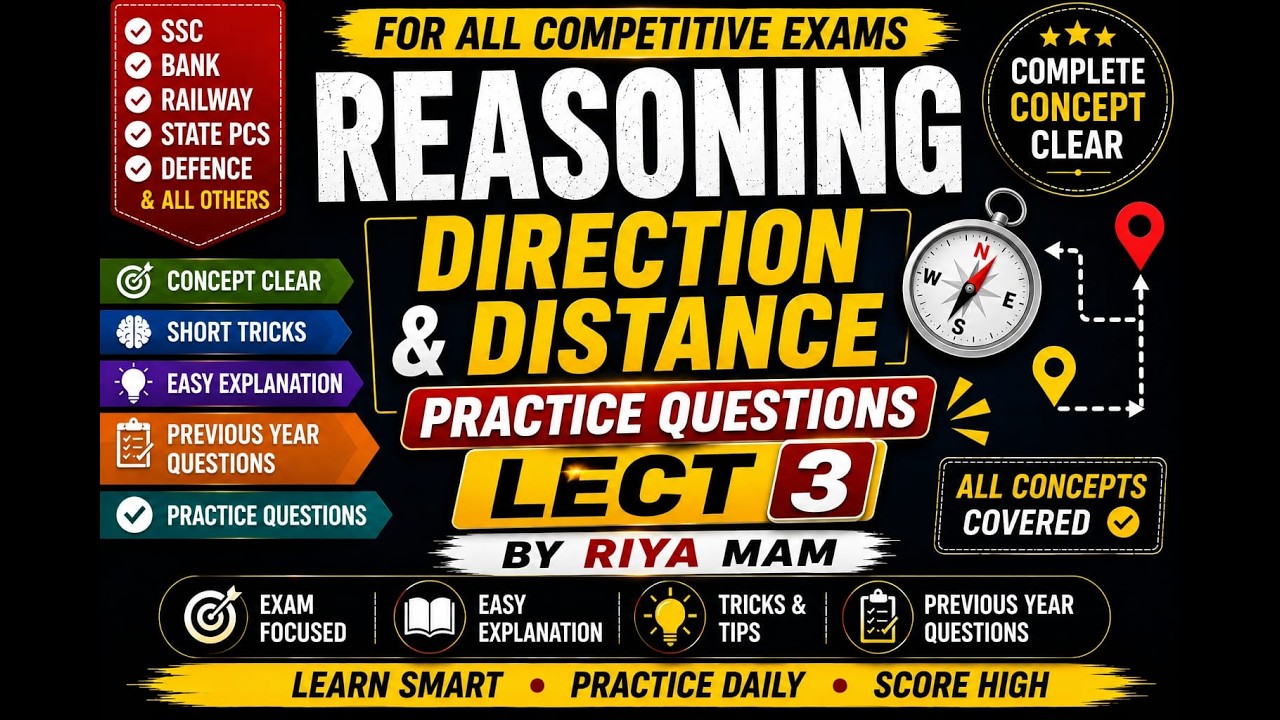 REASONING DIRECTION AND DISTANCE PRACTICE QUESTION - YouTube