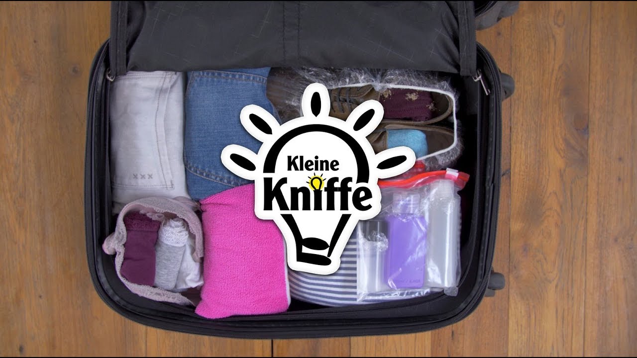 Kleine Kniffe - Koffer platzsparend packen - YouTube