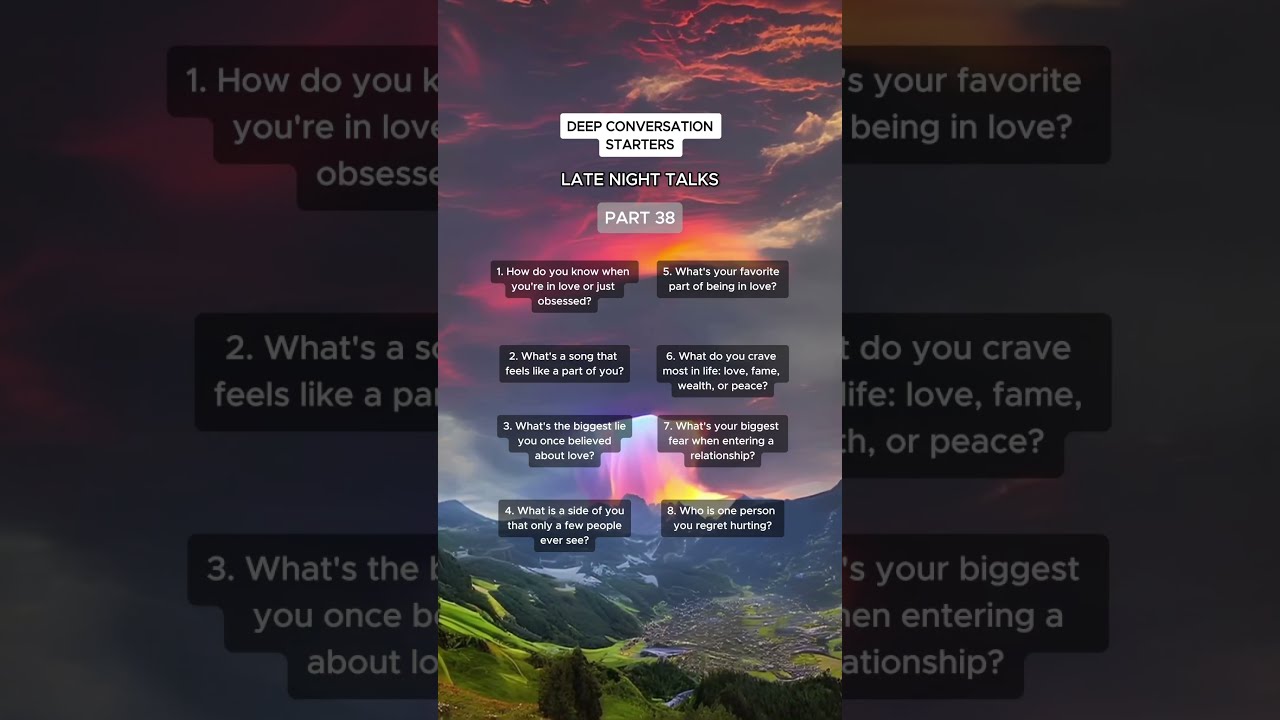 Deep Conversation Starters Late Night Talks Edition Conversationstarters Deepquestions