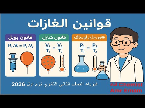 الفصل السادس قوانين الغازات فيزياء للصف الثاني الثانوي ترم اول 2026 