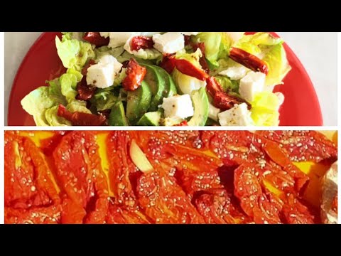 اسهل واسرع طريقة لتيبيس الطماطم مع تحضير سلاطة خف