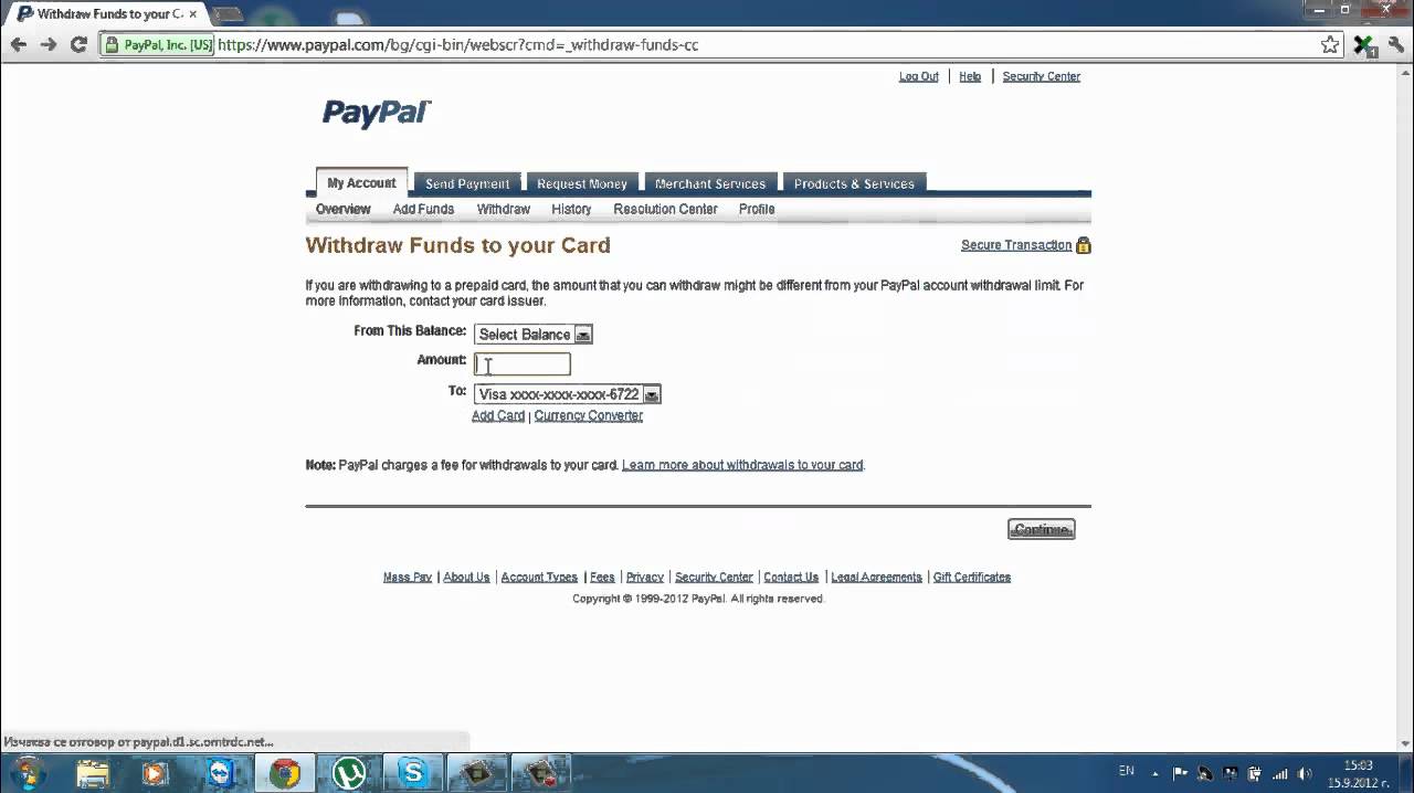 How To Withdraw Your Money From Paypal To Your Credit Card Youtube