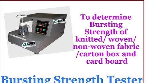 BURSTING STRENGTH TESTER-for Knitted fabrics| Q-Test | Amith Garment Services
