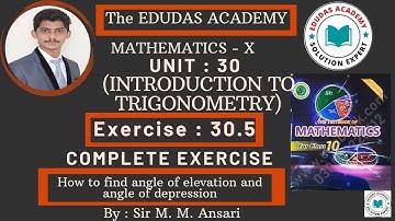 Grade 10 | Maths | Unit 30 | Introduction to Trigonometry | Exercise 30.5 | Sindh Textbook Board