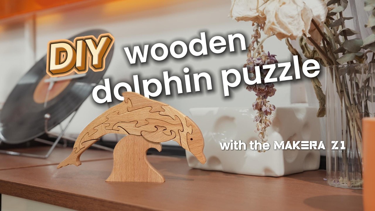 Makera Z1 Desktop CNC Carves a DIY Wooden Dolphin Puzzle - YouTube