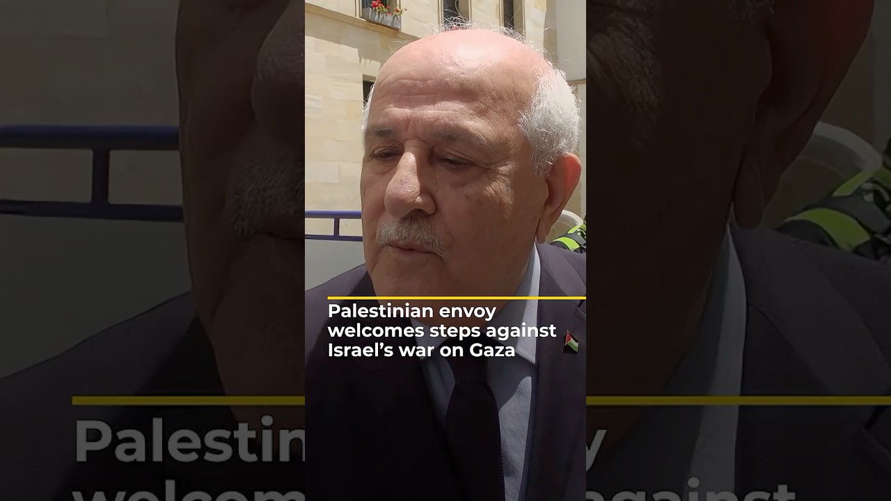 المبعوث الفلسطيني يرحب بالخطوات المتخذة ضد حرب إسرائيل على غزة | AJ #shorts