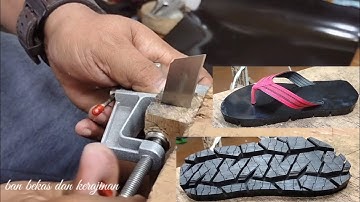 Making sandals with rubber rugs