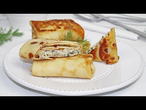 Chicken and Mushroom Crepes | Chicken & Mushrooms Blini | How to Make Chicken & Mushroom Crepes