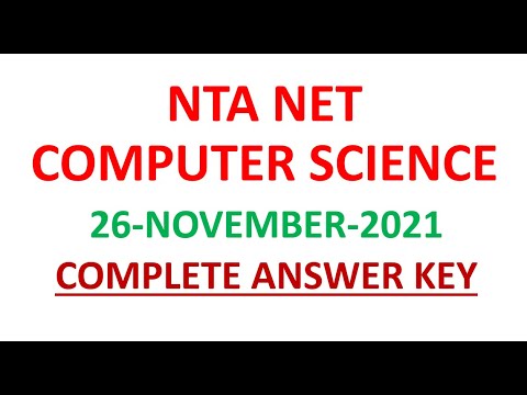NTA UGC NET Computer Science | 26 November 2021 | Shift 2 Answer Key ...