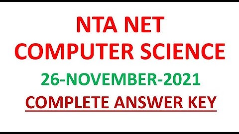 NTA UGC NET Computer Science | 26 November 2021 | Shift 2 Answer Key| PART 1 #nta#ugc#net#computer