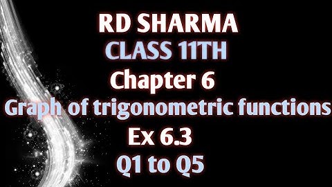 RD Sharma | Class 11 | Chapter 6 | Graph of trigonometric functions | Ex 6.3 | Q1 to Q5 |