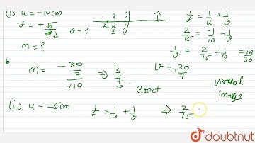 An object is placed (i)`10 cm` (ii) `5 cm` in front of a convex mirror of radius of curvature `1...