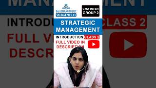 🎯STRATEGIC MANAGEMENT IN ENGLISH - CMA INTER GROUP 2 | PAPER 9  #cma #cmaclasses #cmaintergroup2
