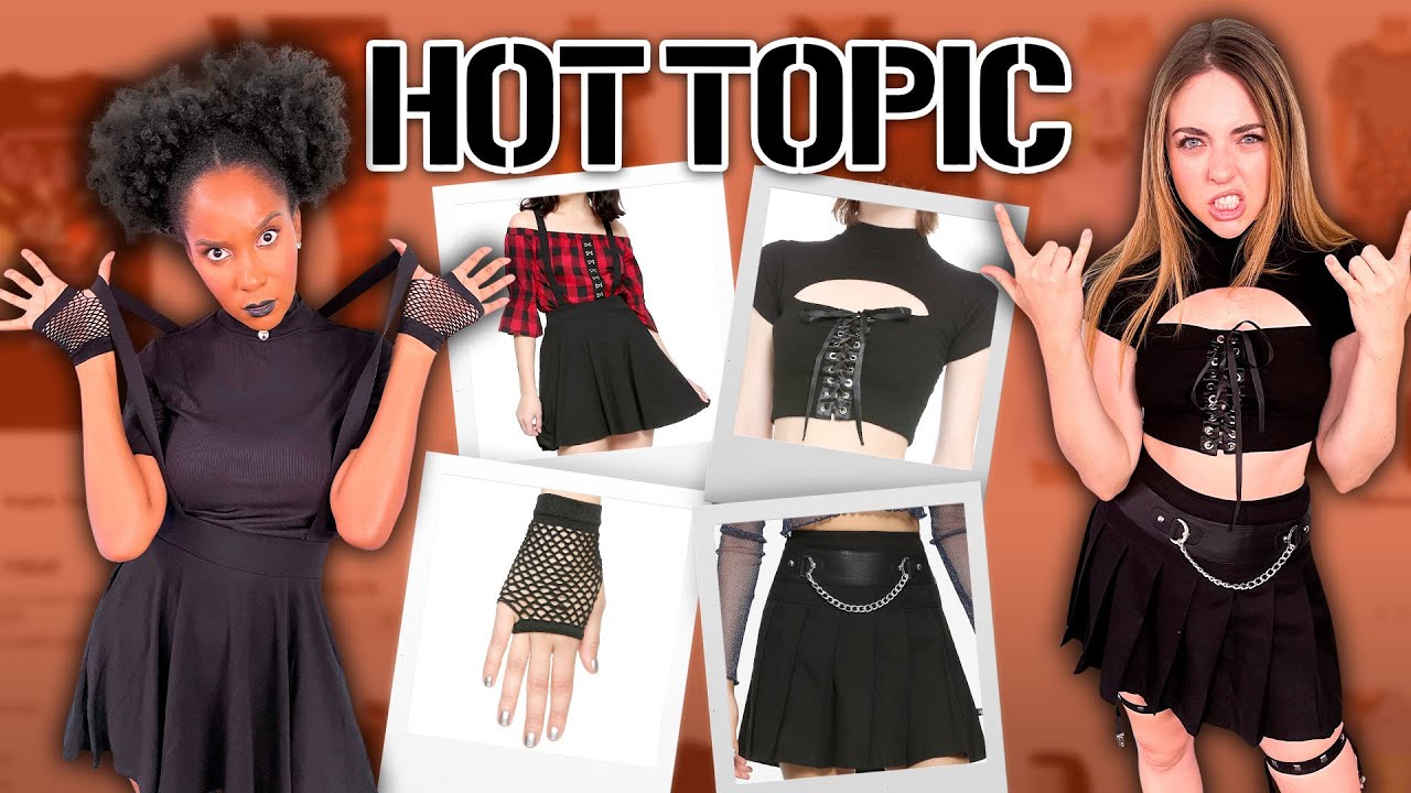 Aphrodite Hot Topic Black Red Emo Grunge Punk Rock Cargo Clip Y2K