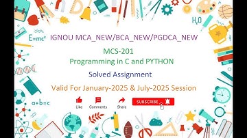 MCS 201 SOLVED ASSIGNMENT | MCS 201 IGNOU Solved Assignment Jan-2025 & July-2025 | MCA_NEW | PGDCA