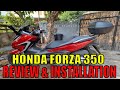 HONDA FORZA 350 REVIEW / INSTALLATION GIVI TOP BOX CASE & HANDELBAR CROSS BAR FOR CELL PHONE MOUNT