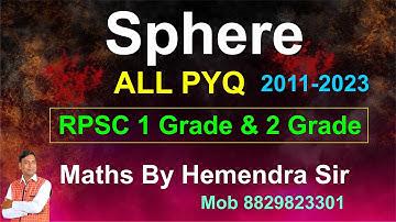 RPSC 1st & 2nd Grade Maths | Sphere All PYQ ( 2011 to 2023 )  #rpsc2ndgrademaths #1grademaths