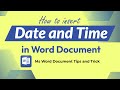 How to Insert Date and Time in a Word Document - mswordtutoiral