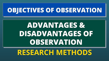 Objectives of Observation, Advantages & Disadvantages of Observation