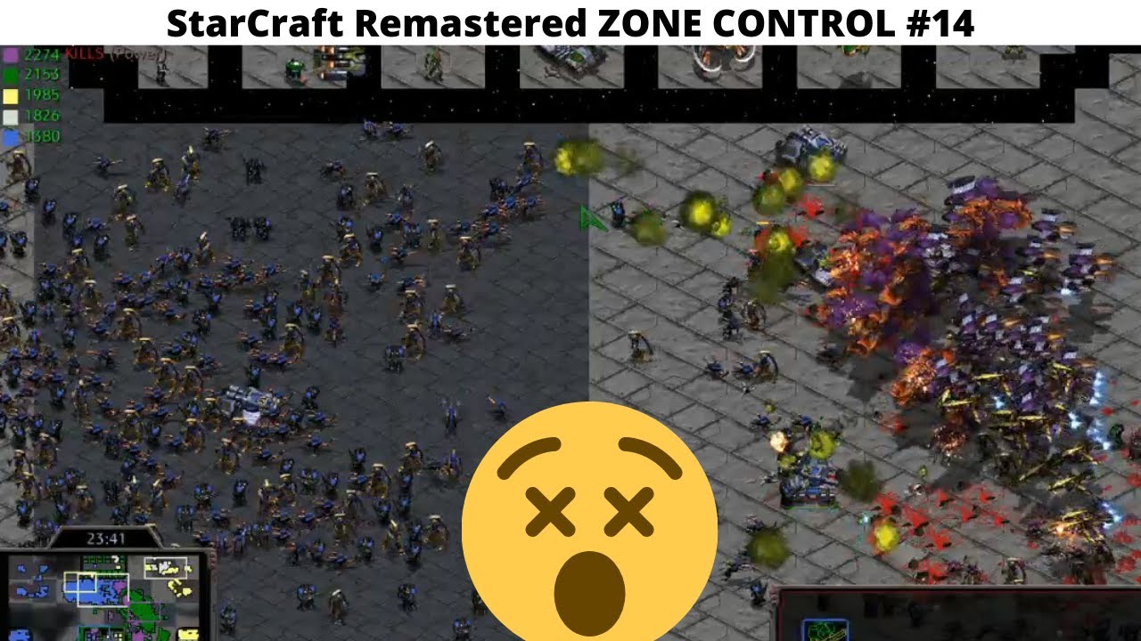 StarCraft Remastered ZONE CONTROL #14 - Nuke ftw??? Air, tanks, kerrigans? GG
